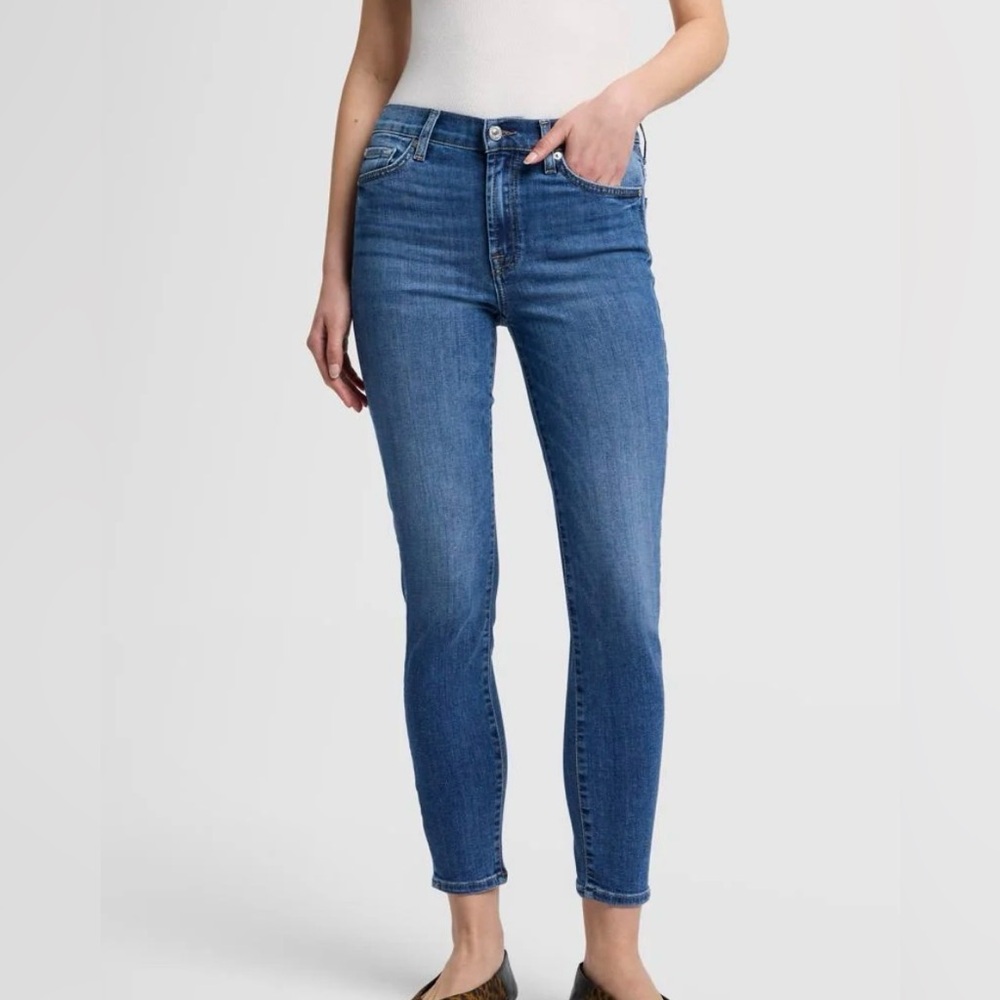 7 For All Mankind 25 Women's Blue high waist ankle Skinny denim
